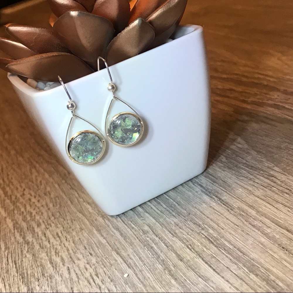 Gray Opal w/Silver Dangle Earrings